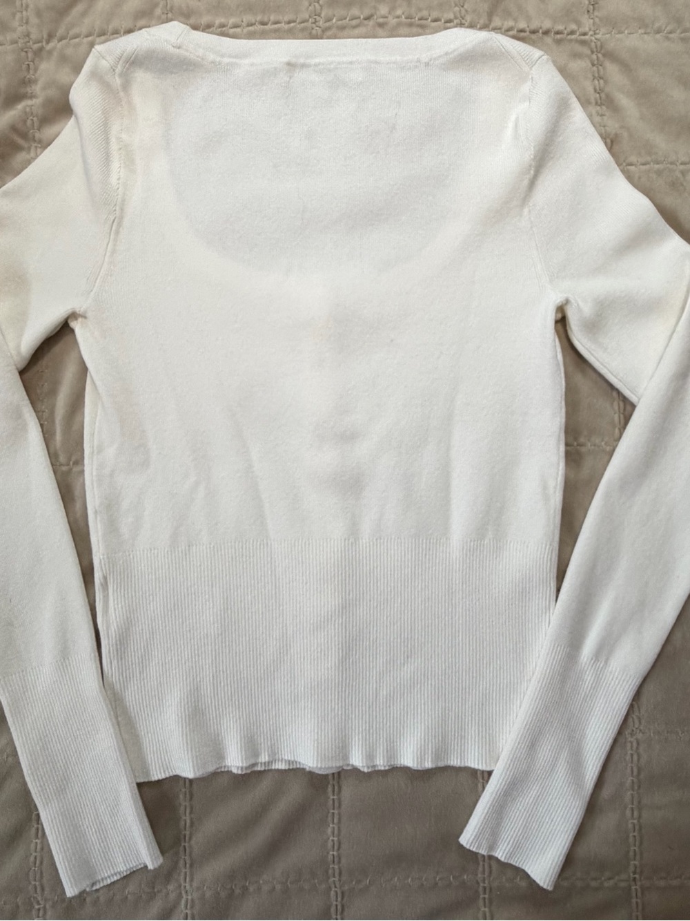 Madewell White Ribbed Button-Front Cardigan Size Small - Picture 2 of 7